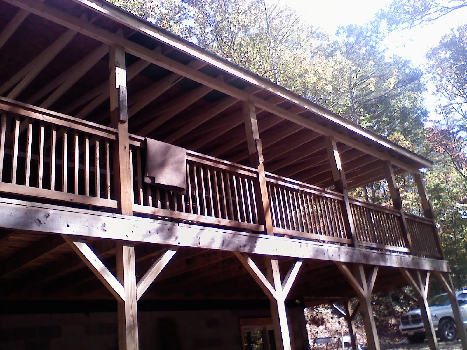 Timber framing under a new elevated porch and deck — Roof Leak Repair in Johnsonville by Roofing Brothers
